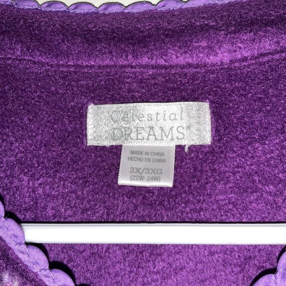 Celestial Dreams Long Sleeve Fleece Long Night Gown - Picture 3 of 4